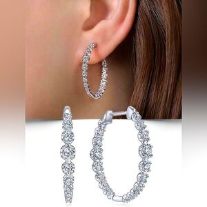 Luxury Rhinestone Inside Out Hoop Earrings
